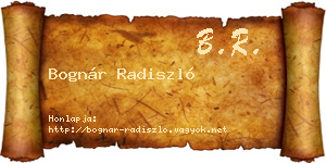 Bognár Radiszló névjegykártya